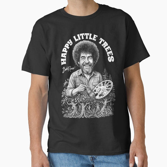Bob Ross Happy Little Trees Funny Painter Tree Forest by GrandeDuc