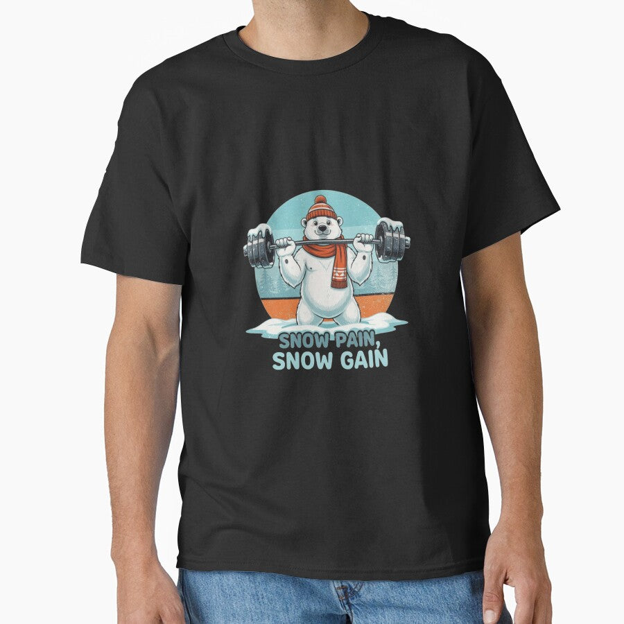 Winter Gym Polar Bear  – Funny “Snow Pain Snow Gain” Fitness Workout by Dezyra Clothing