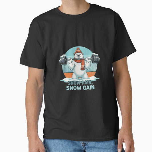 Winter Gym Polar Bear  – Funny “Snow Pain Snow Gain” Fitness Workout by Dezyra Clothing