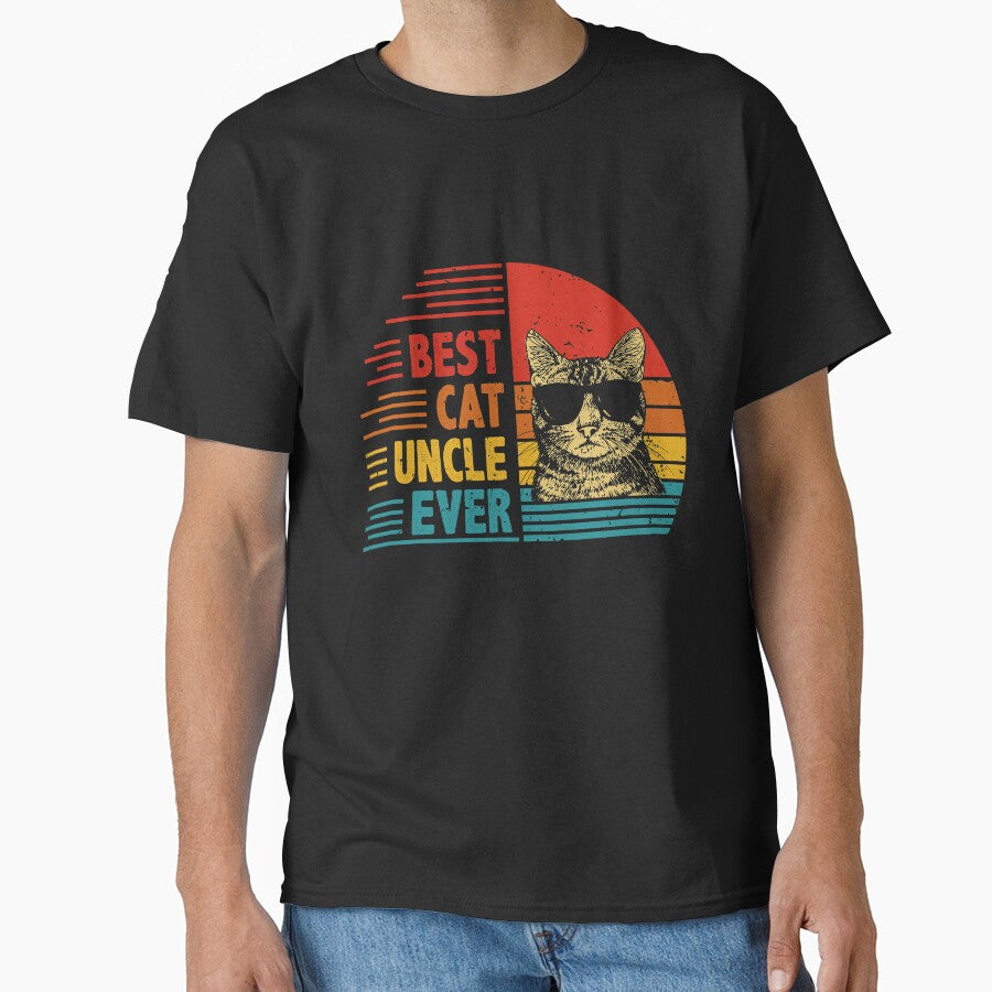 Vintage Retro Best Cat Uncle Ever Funny Cat Lover Father's Day Gift by EdwinaEmmanoiCo
