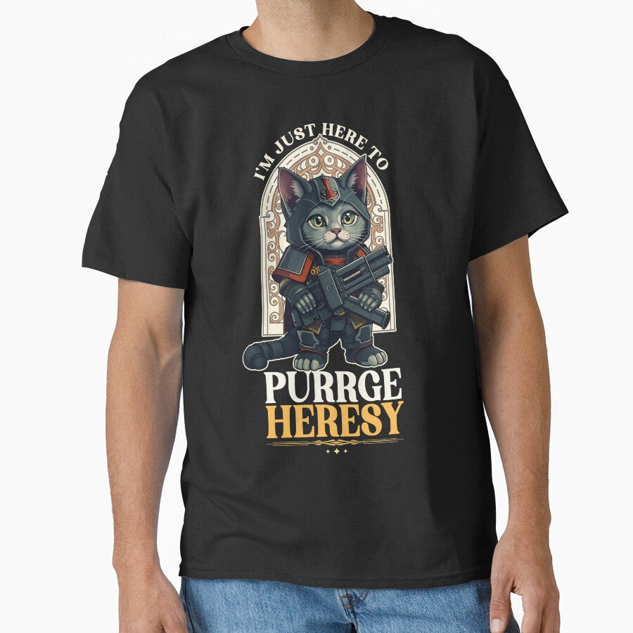 I'm Here to Purge Heresy Cat by D20Tees