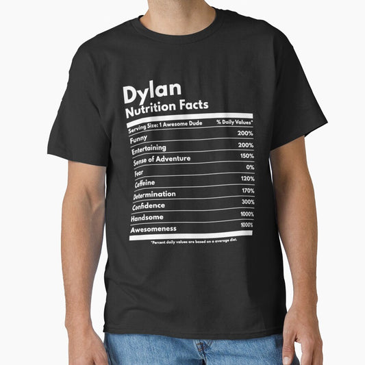 Retro Bob Gift Nutrition Facts Funny Personalized Name Dylan by anazocovick3