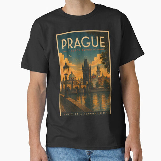 Prague Retro Travel Art– Vintage Czech Republic City Art by bergee