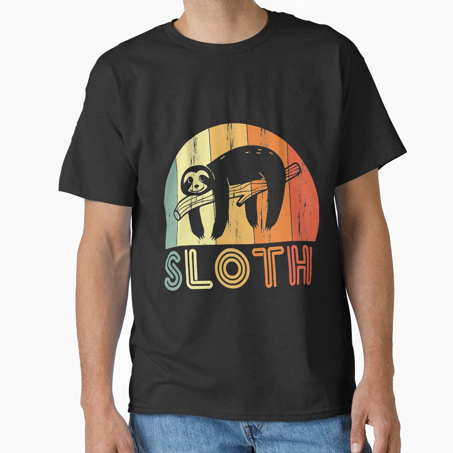Funny Lazy Animal Sloth Mode Retro Sunset Chill Sloth by JenniferLecher