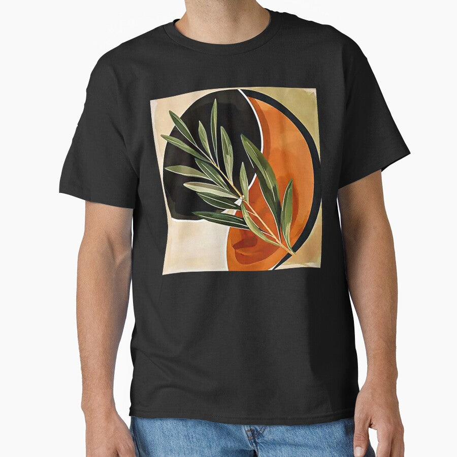 Boho Abstract Minimalist Leaf Design In Warm Earthtones by DEC02