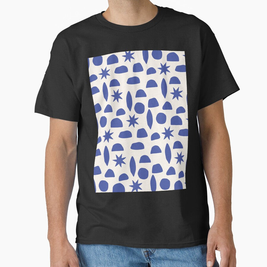 BOHO HENRI MATISSE CHARCOAL VINTAGE BLUE ON CREAM by blomastudios