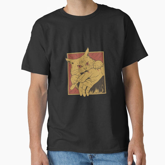 Vintage Style Cat Biting Hand | Funny and Spooky Feline Art by Colorful-Garden