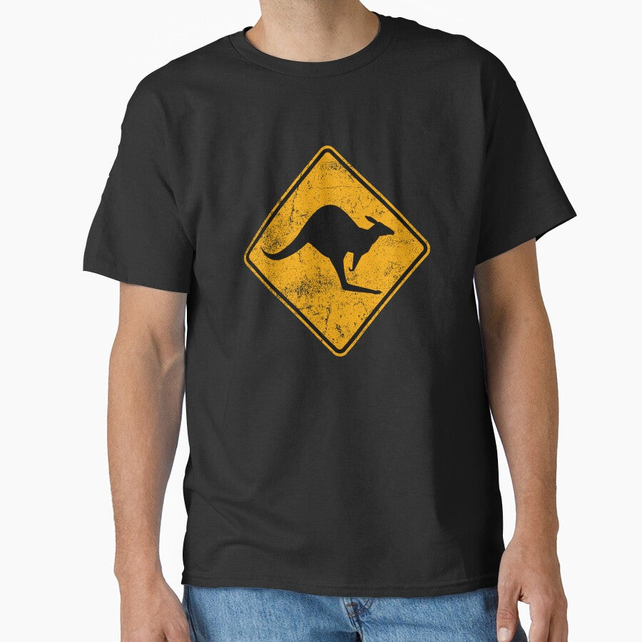 Outback Kangaroo Crossing Road Sign by avperth