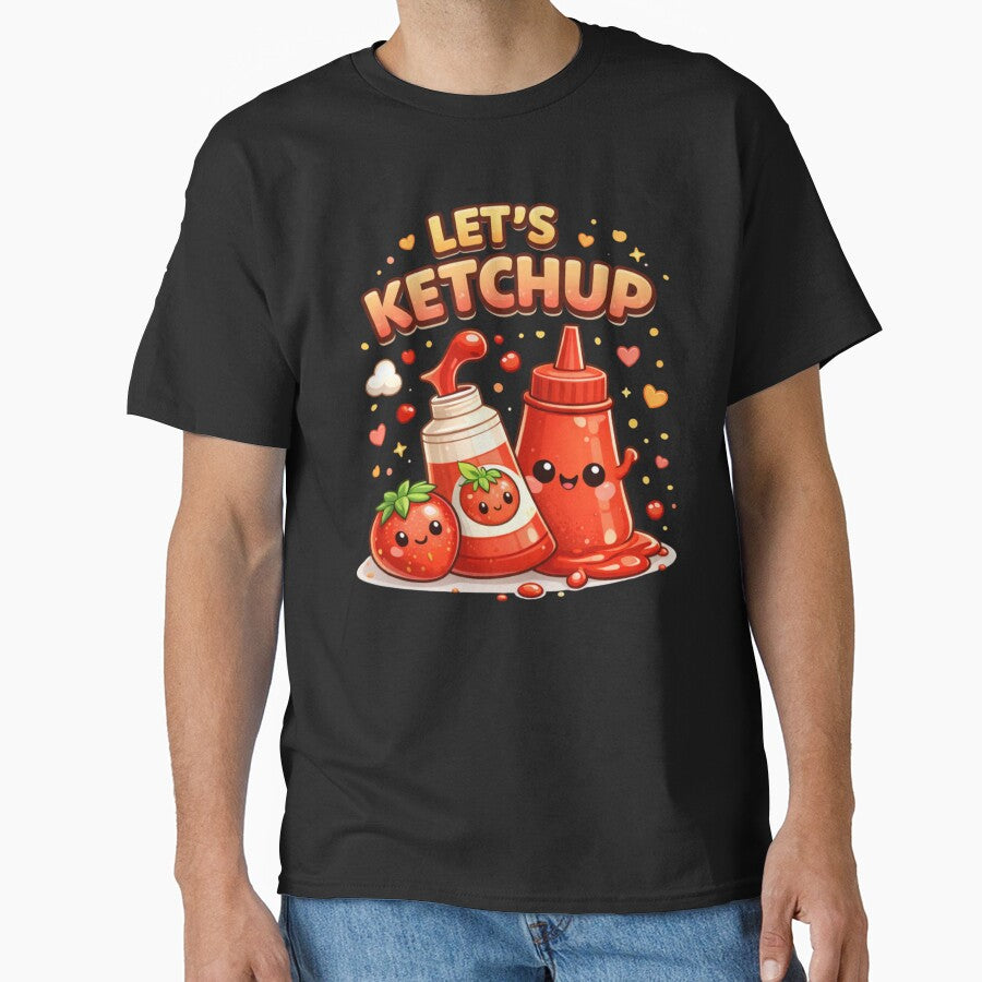 Let's Ketchup Cute Food Pun by Papier Atelier Art