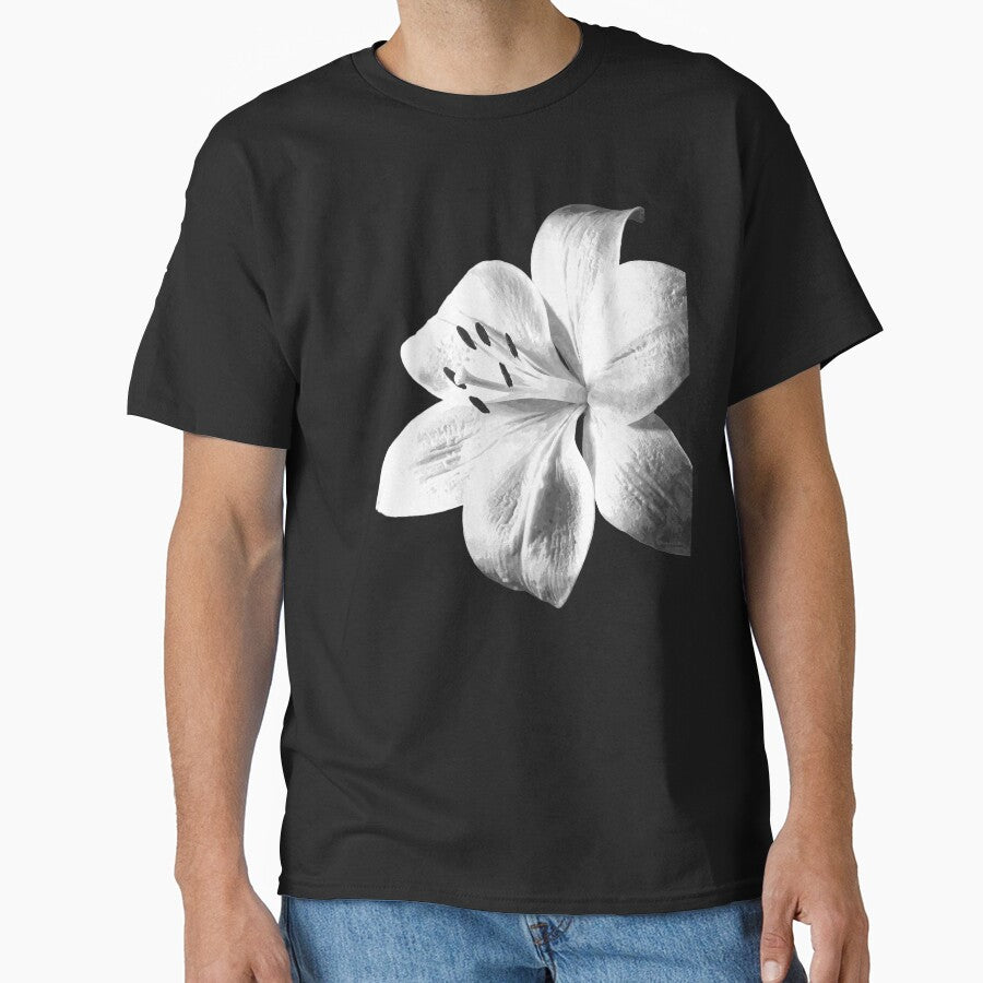 White Lily Black Background by Alemi