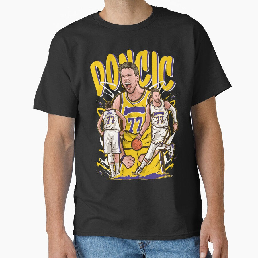 Luka Doncic Los Angeles Cartoon by RatTrapTees