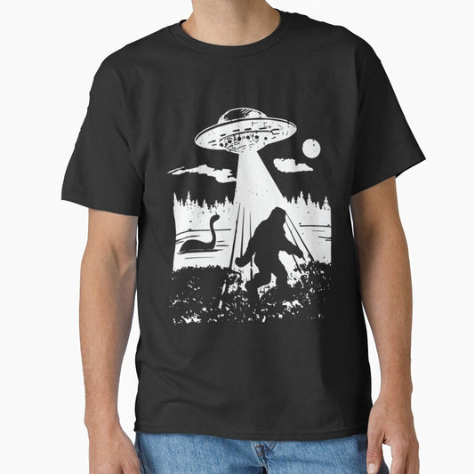 Bigfoot UFO Abduction Funny Sasquatch Aliens Cryptozoology by peachlovey