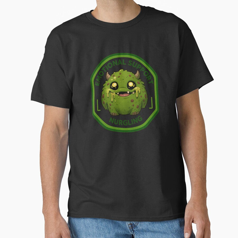 Cute Emotional Support Plague Monster Badge by HelenAlderman