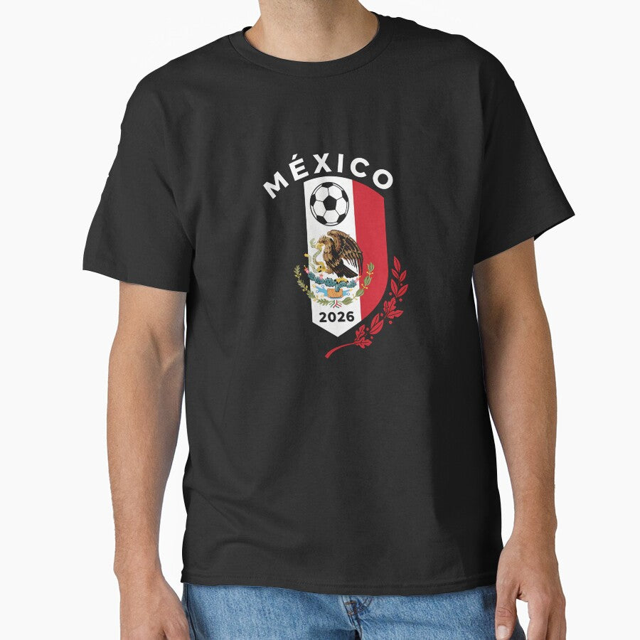 Mexico Emblem World Cup Soccer 2026 Football Crew T-Shirt_83050167 by rattiya2009