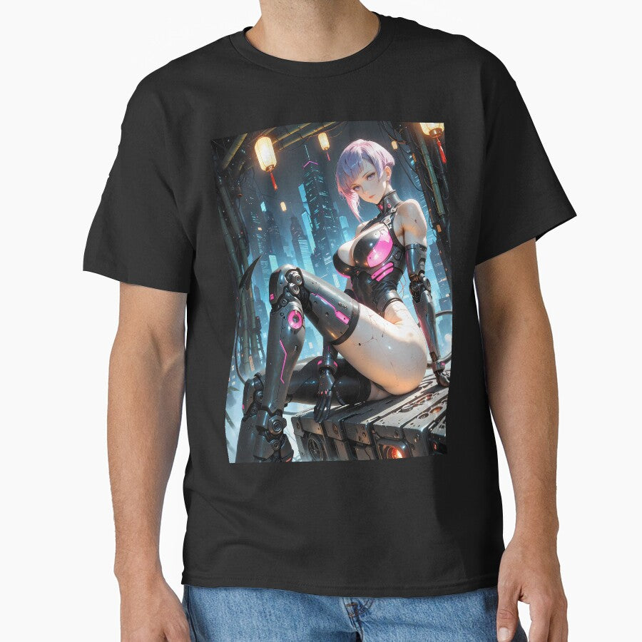 Cyberpunk Android Anime Girl Neon Futuristic Sci Fi by BorgSpareParts