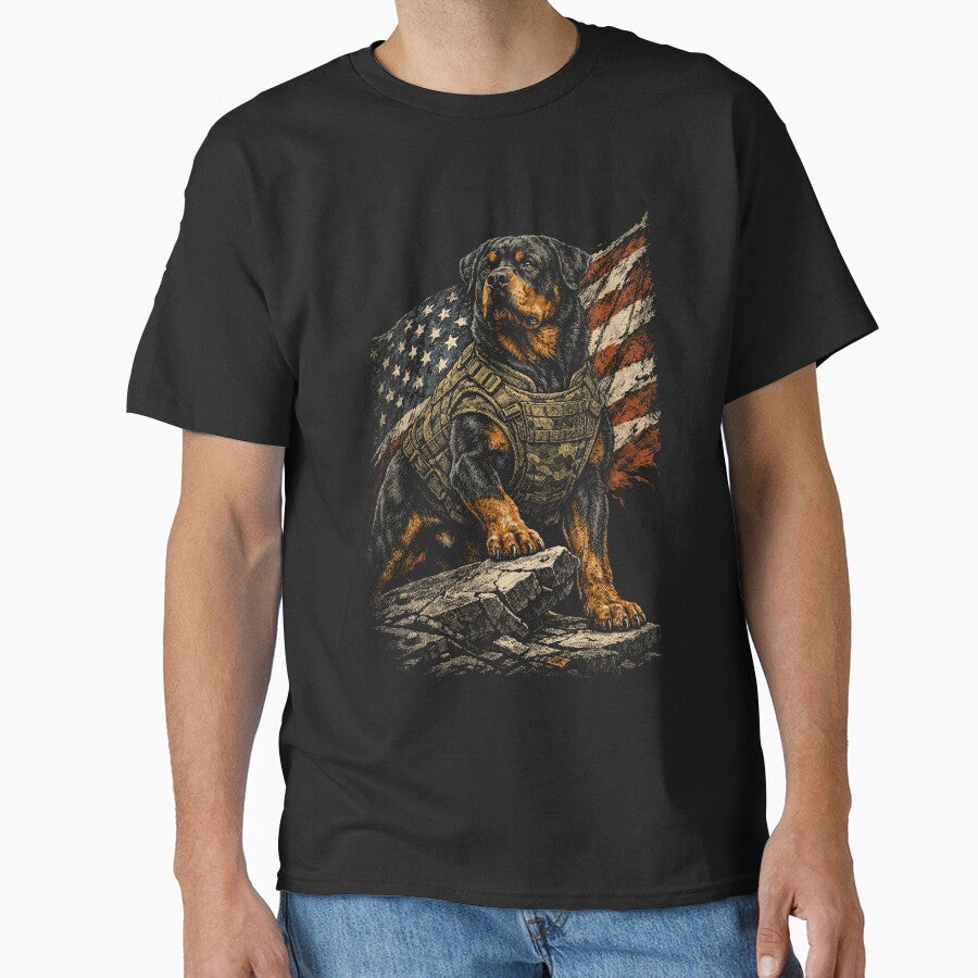 Rottweiler US Flag by DreamsellR