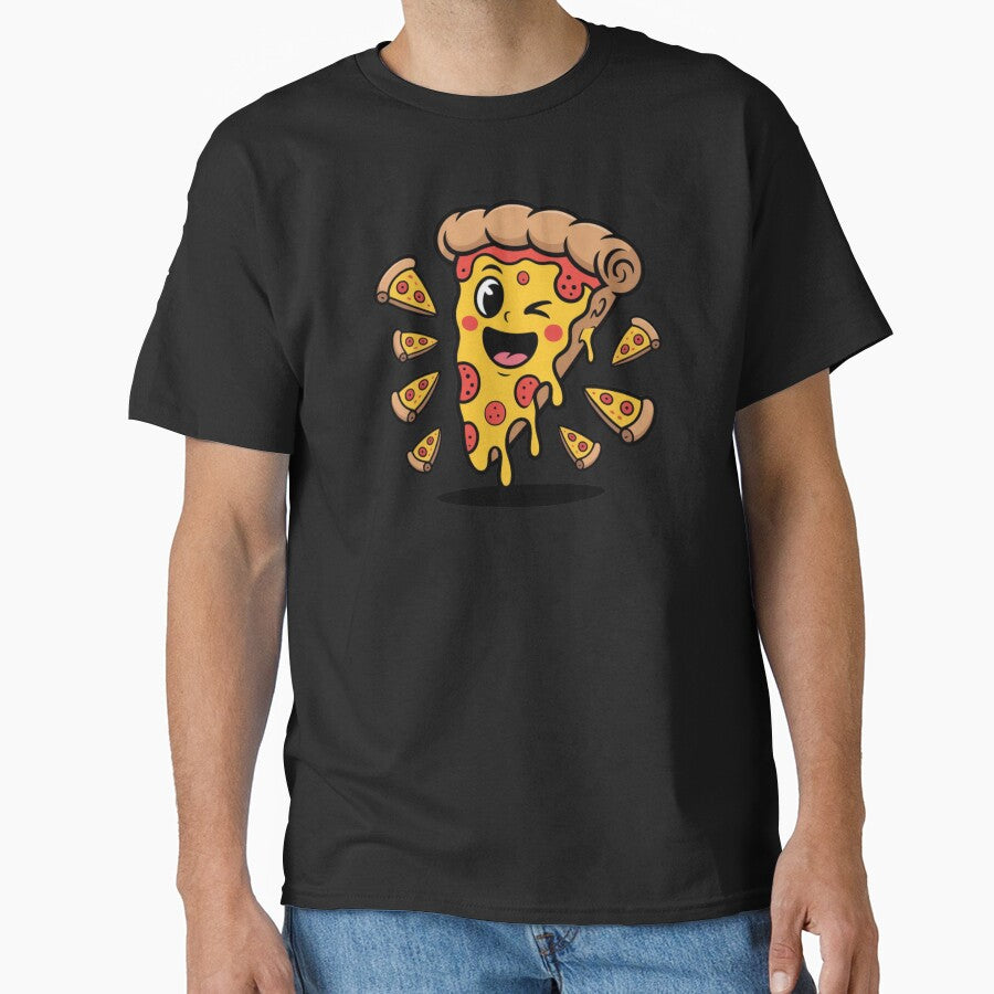 Winking Pizza Slice Party – Cute Flying Pepperoni Cartoon by DailySparks