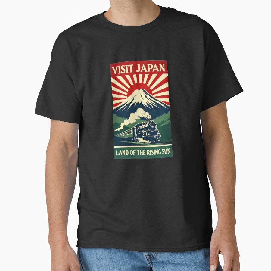 VISIT JAPAN Vintage Travel Poster | Mount Fuji Steam Train Retro Japanese Design by maaameee