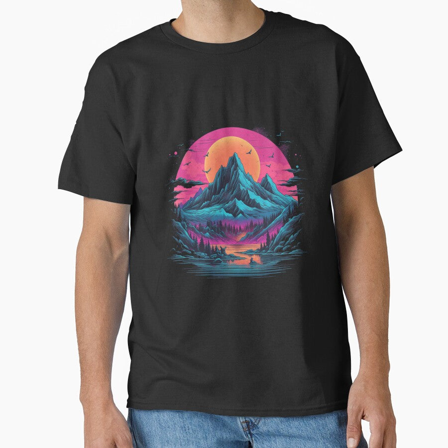 Mystical Retrowave Rocky Mountains Dreamscape by themousery
