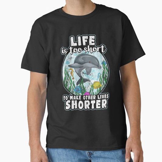Self Improve T Quote Dolphin Ocean Fish by aliceshe