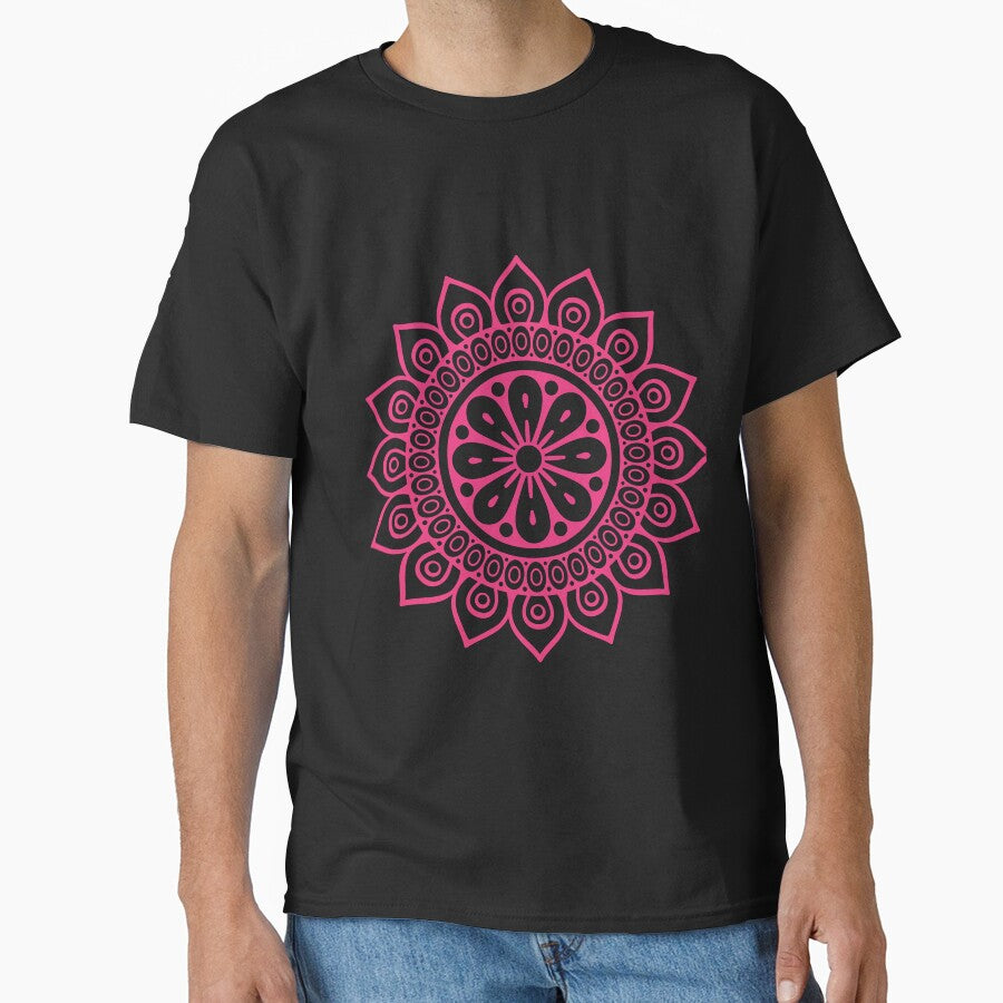 Bright Pink Abstract Geometric Flower by India2022
