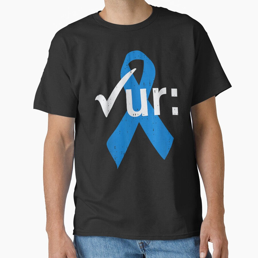 Colorectal Colon Cancer Awareness Blue Ribbon Colonoscopy T by gerald01020