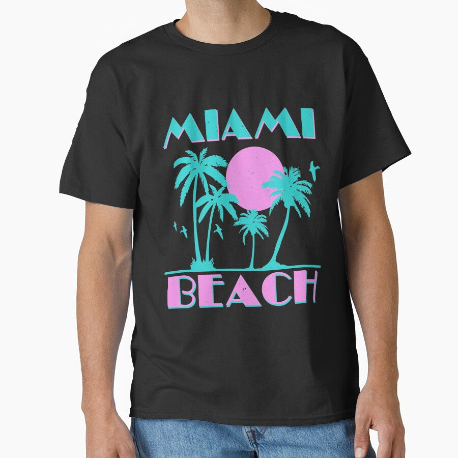 Retro Miami Beach 70s 80s Style Vintage Men Women by unicornthreadz