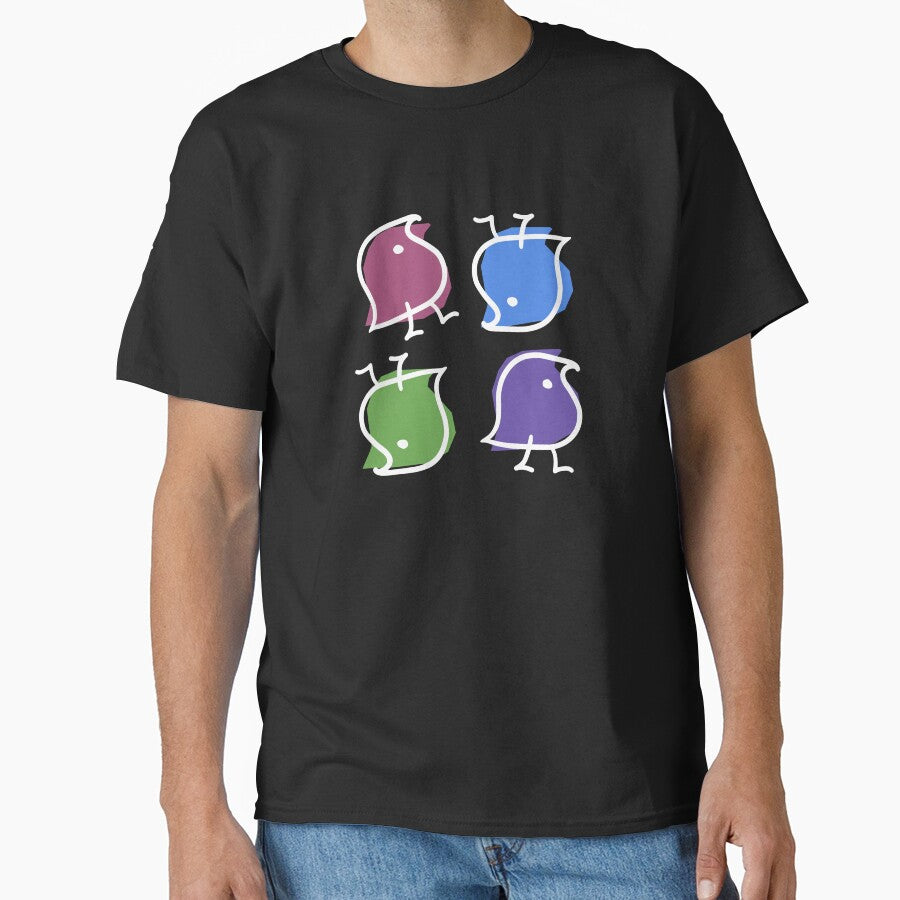 Wug print (multicolour on black) by Lingthusiasm
