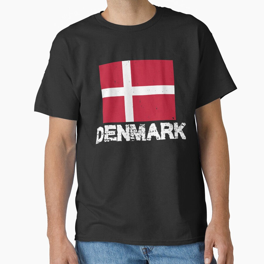 Denmark Flag T-Shirt for Men and Women by AllStarMerch
