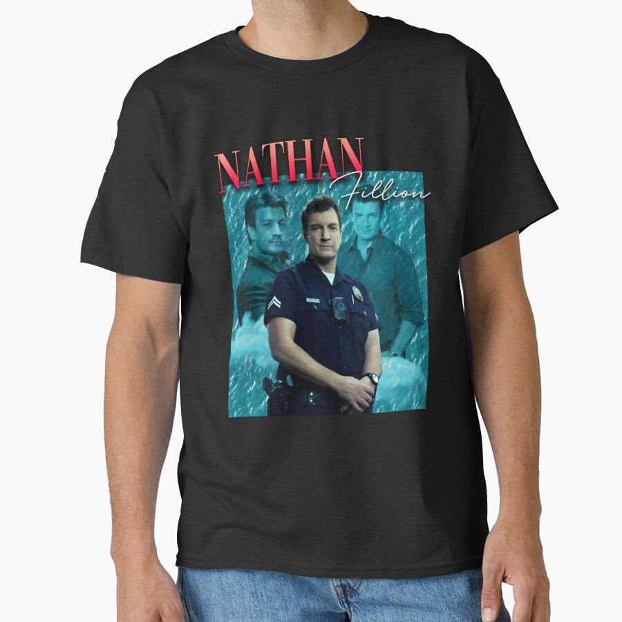 Nathan Fillion Retro 80s Design by rande-narnell