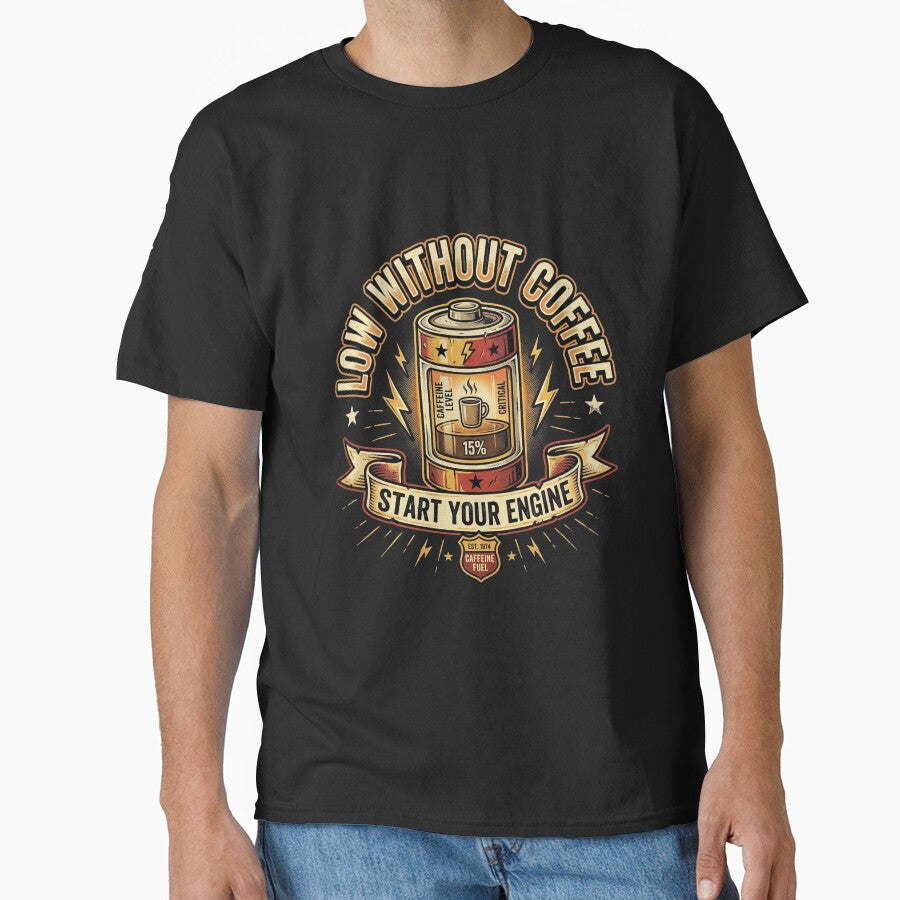 Low Without Coffee Caffeine Fuel Design by Quiet Chaos Club