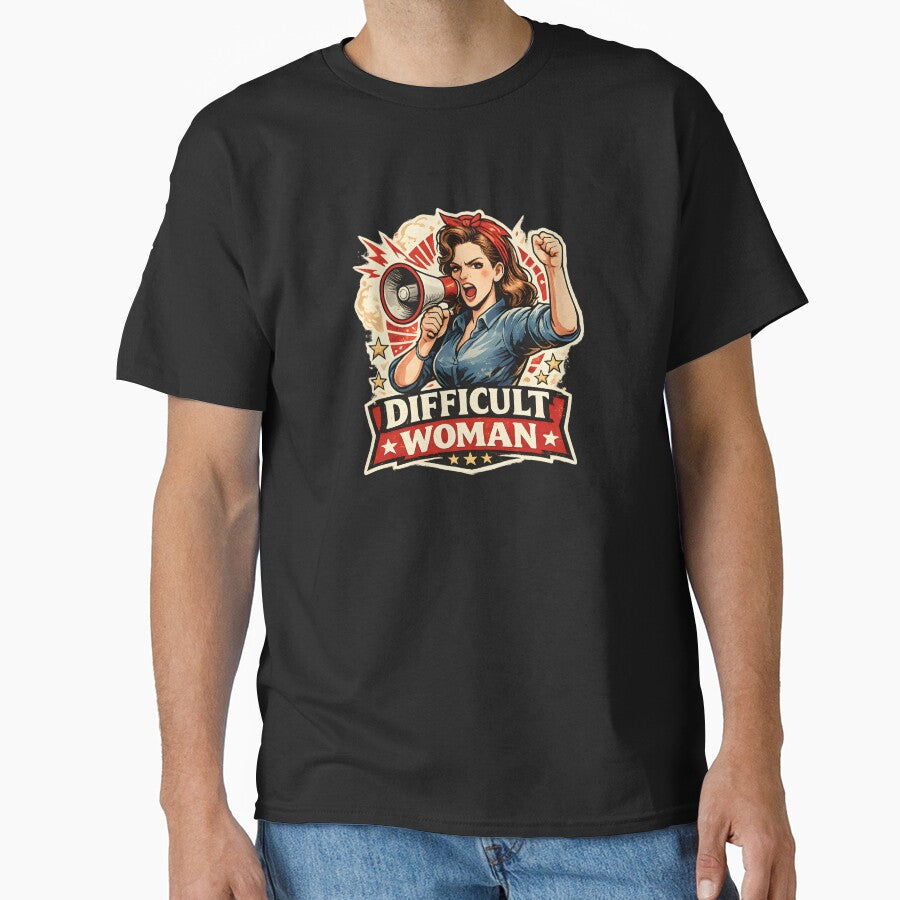Difficult Woman Retro Protest Poster – Bold Feminist Democracy Design by OlizaPrint