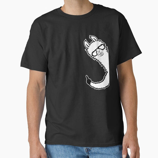 Llama Hanging Smug Finger Pointing Nerdy Funny Animal by shirt-o-mat