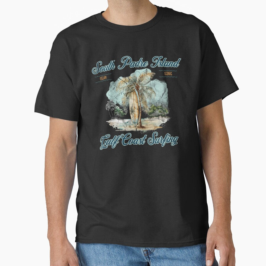 Vintage South Padre Island Gulf Coast Surfing Design by OceanIconic