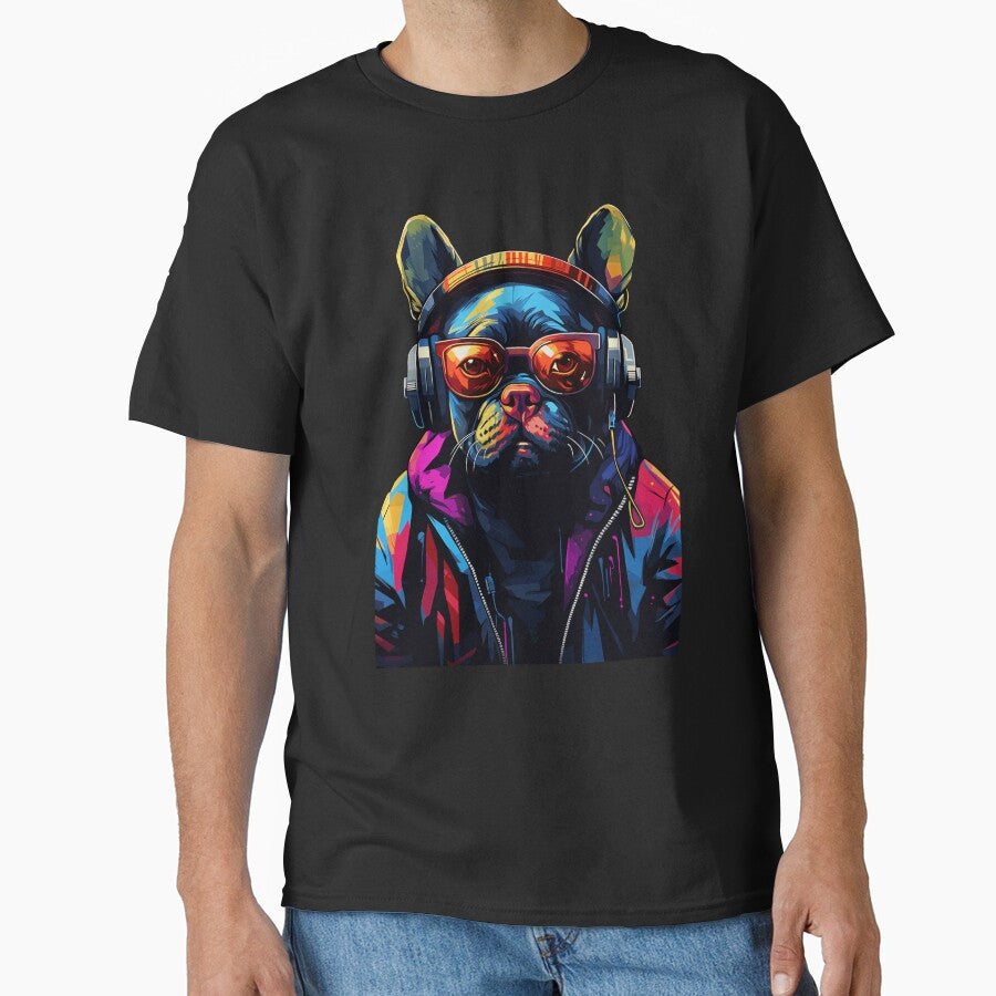 Bulldog With Headphones by DominDesigns