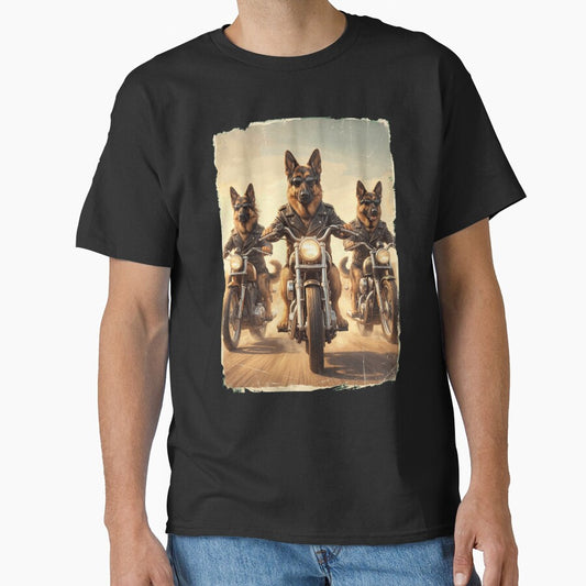 Funny German Shepherd Motorcycle Meme Dog Lover by DoodleTortle