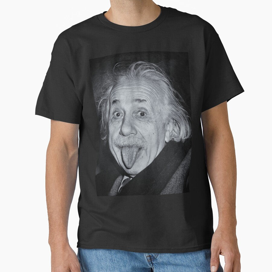 Albert Einstein poking out his tongue by stevepaint