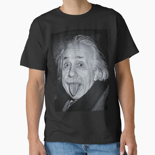 Albert Einstein poking out his tongue by stevepaint