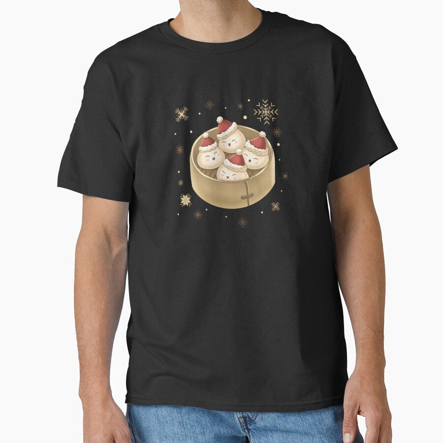 Cute Christmas Dumplings | Smiling Santa Hat Food Design by Xatutik.art