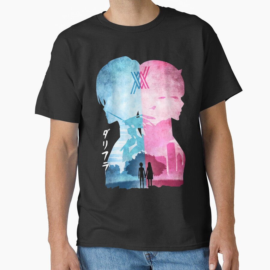 Darling In The Franxx Minimalist Silhouette Hiro & Zero Two by CaliforniaStore