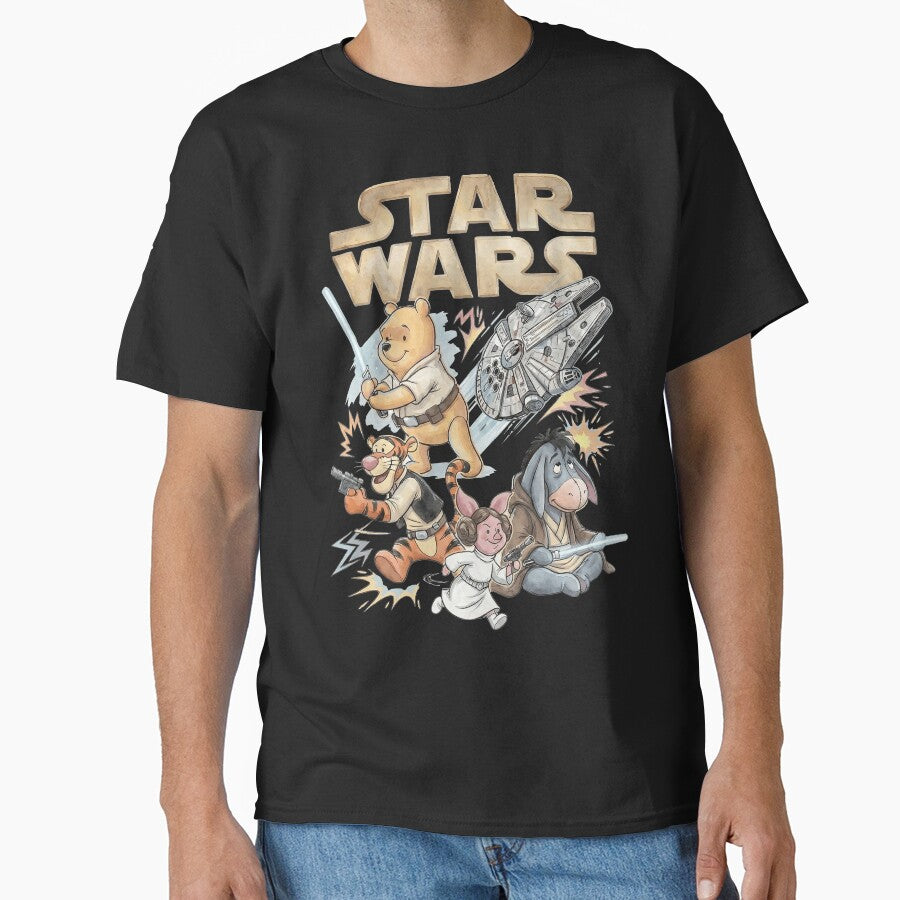 Cute Bear Space Adventure Funny Cartoon Parody Galaxy Aesthetic Classic T-Shirt by Chaztized