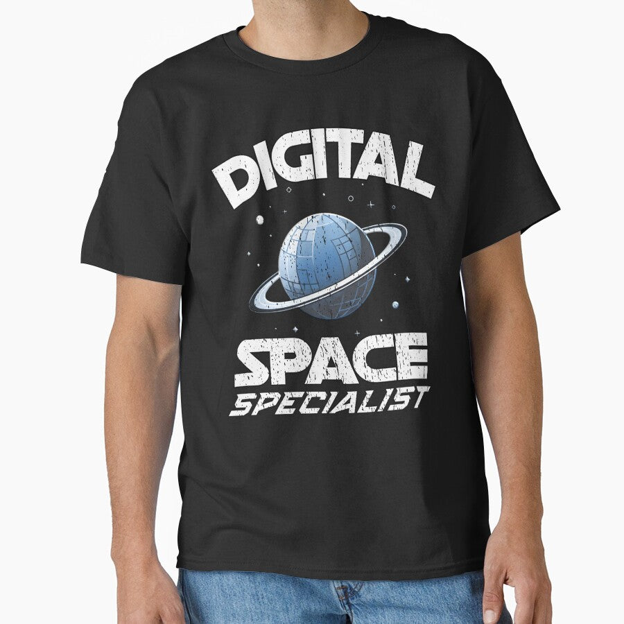 Digital Space Specialist Planet - Retro Sci-Fi Astronomy Art - Vintage Distressed Galactic Explorer programmer developer AI training Prompt Engineer by Jt41
