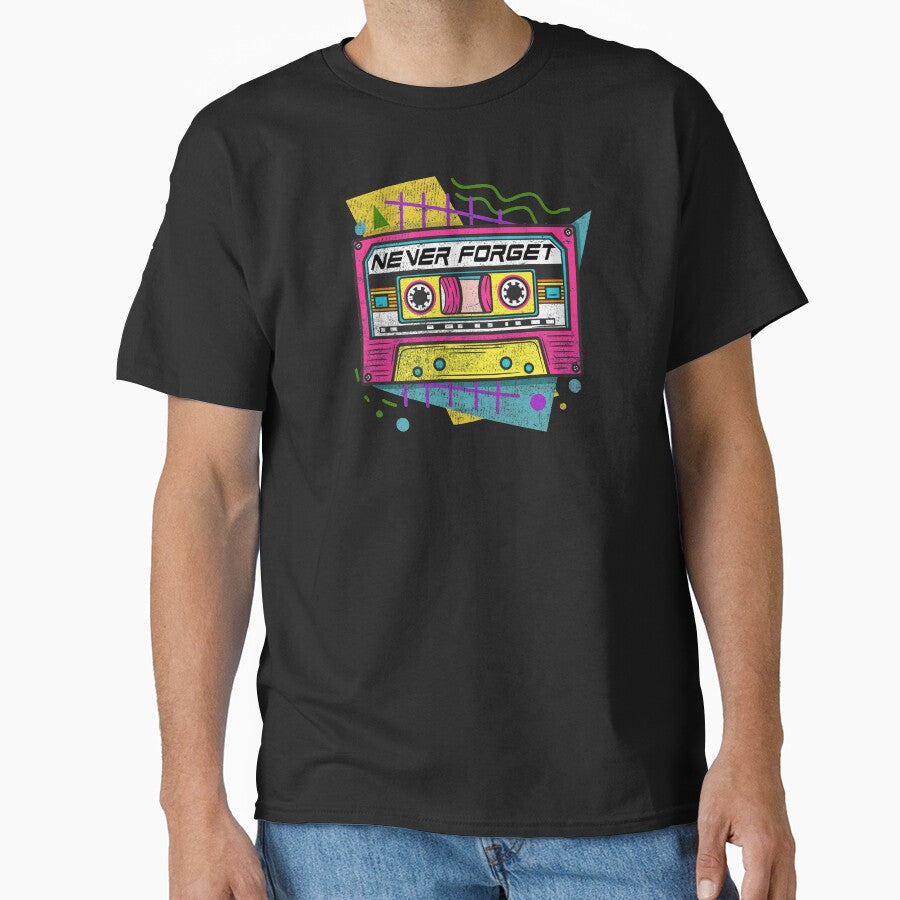 90s Never Forget - Vintage Cassette T-Shirt by biNutz