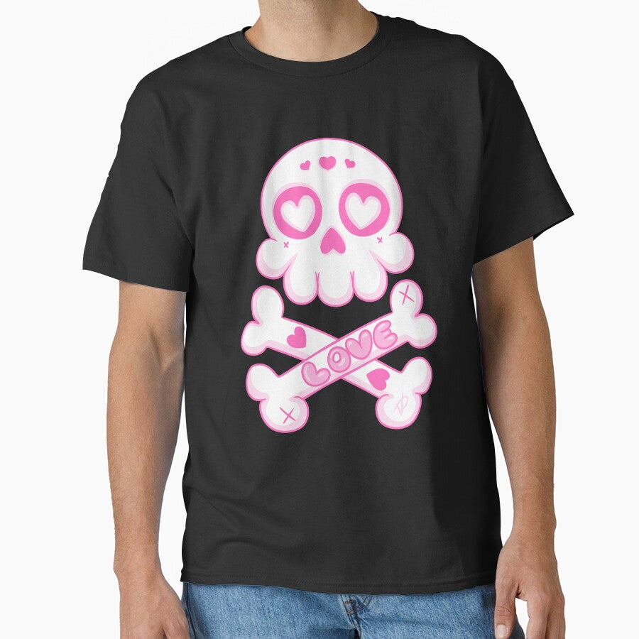 Kawaii Skull Love – Cute Goth Heart Eyes Design by VooDudeDesigns