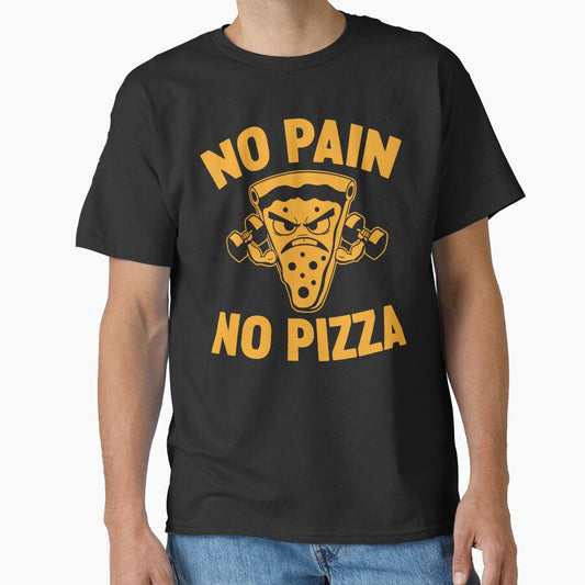 No Pain No Pizza Funny Gym Workout Fitness Motivation Quote by gunaone-design