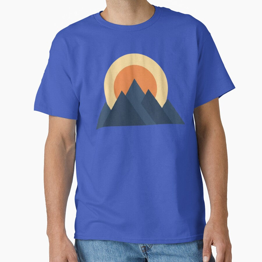 Geometric Sunrise Mountains – Minimalist Landscape Design by Dogandesighn