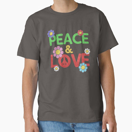Peace And Love Hippie Quote 60s Flowers Chill by Sid3walkArt