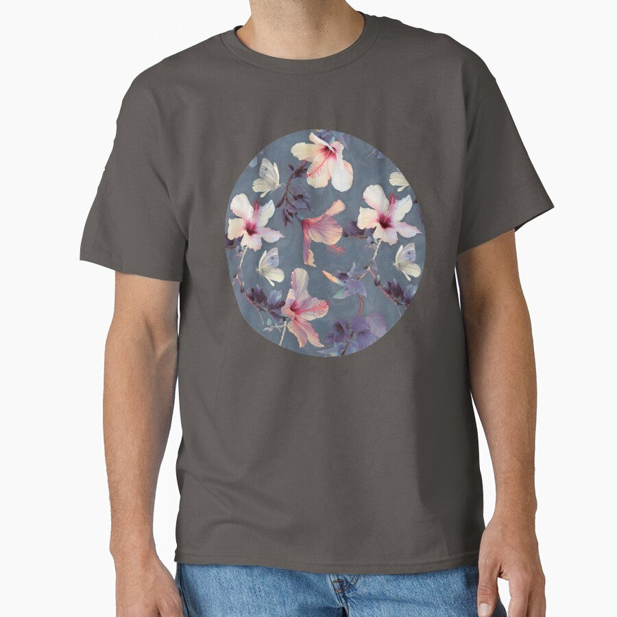Butterflies and Hibiscus Flowers - a painted pattern by micklyn
