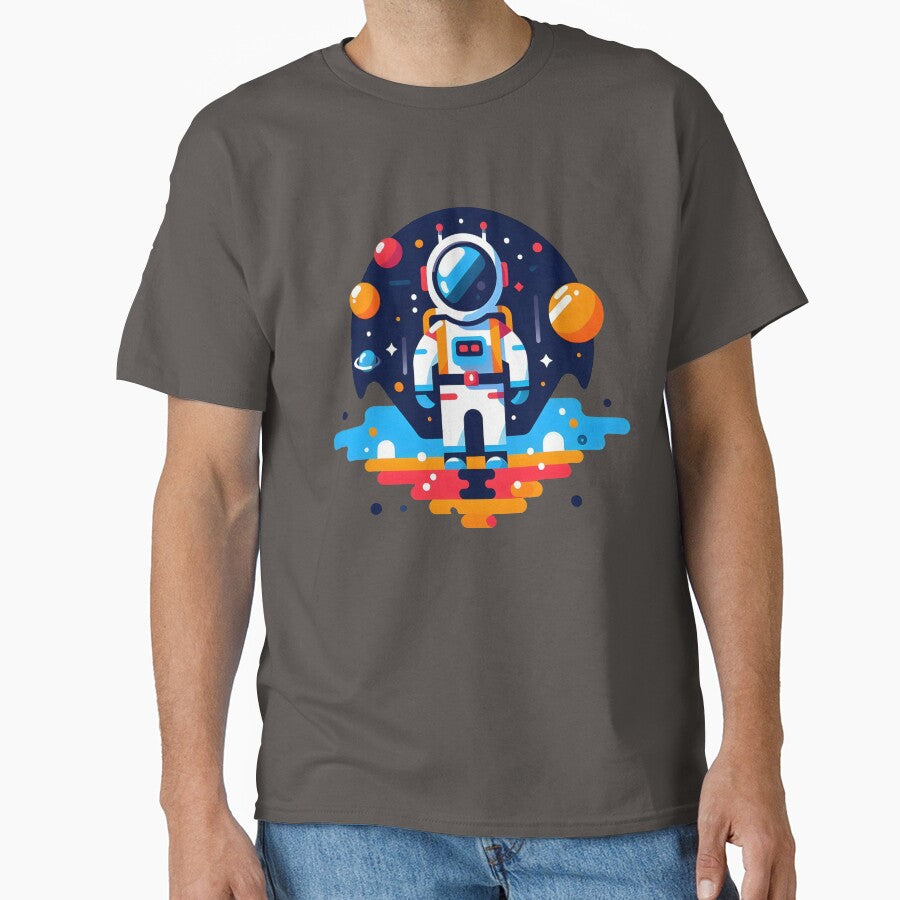 Cute Astronaut in Space – Colorful Galaxy Illustration by PalmixArt