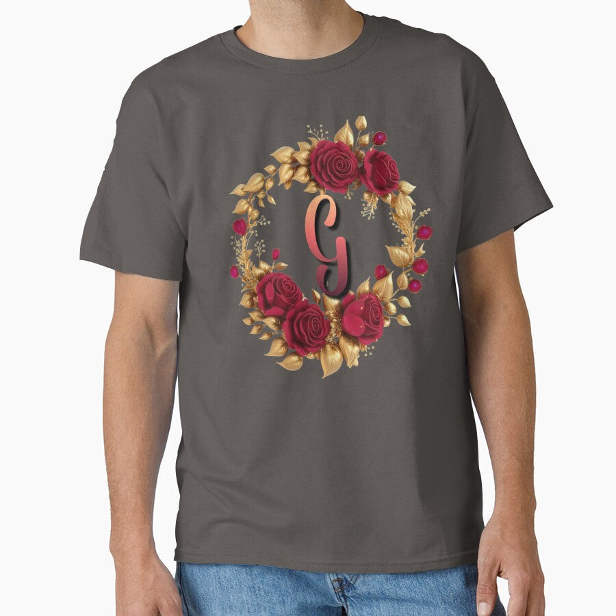 Custom Name Initial Shirt ? Luxury Floral Design by CozyBlobStudio